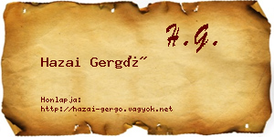 Hazai Gergő névjegykártya